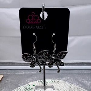 NWT Paparazzi Silver Butterfly Earrings